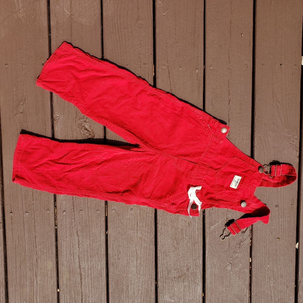 Girls red corduroy 3T Oshkosh overalls